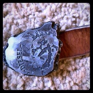 Diesel Belt Brown Leather Made in Italy